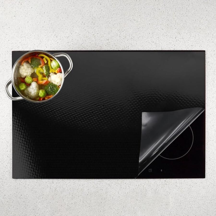 Inductie Beschermmat Kookplaat Mat Kookplaat Beschermen Hittebestendig Materiaal 27 x 16 cm Zwart