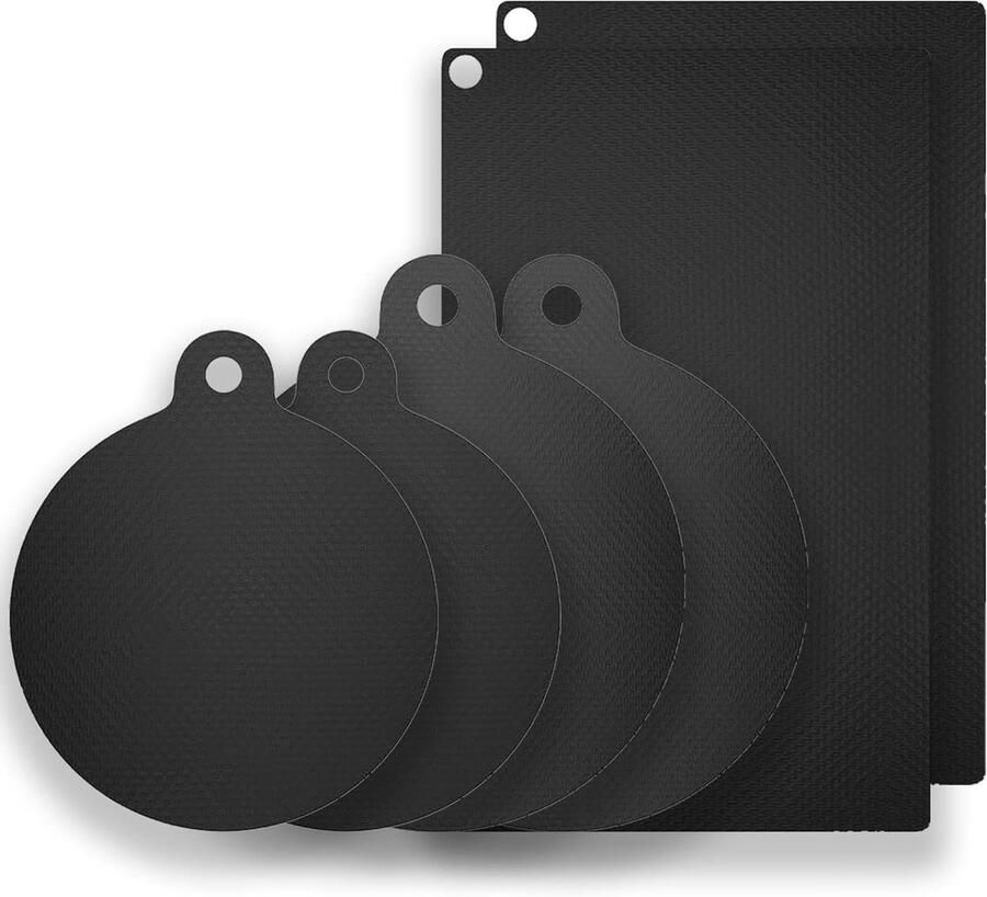 Inductie Beschermmat Kookplaat Mat Kookplaat Beschermen Hittebestendig Materiaal 6 Stuks Zwart