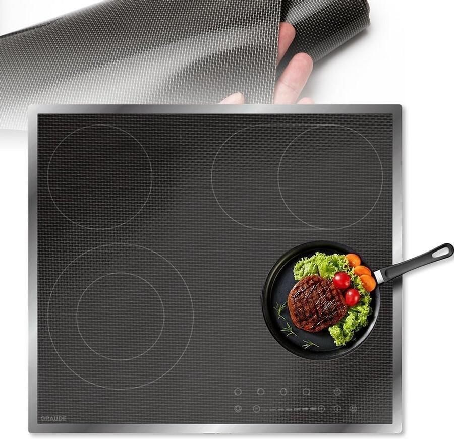 Inductie Beschermmat Kookplaat Mat Kookplaat Beschermen Hittebestendig Siliconen 54 x 90 cm Grijs