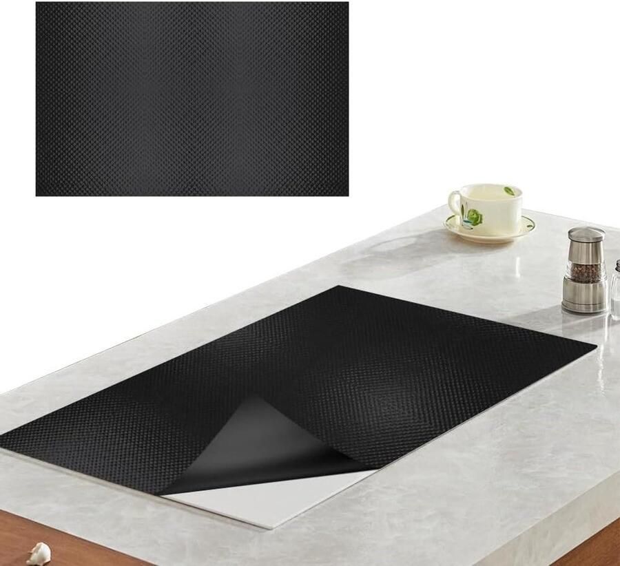 Inductie Beschermmat Kookplaat Mat Kookplaat Beschermen Magnetische Rand 78x52 cm Zwart