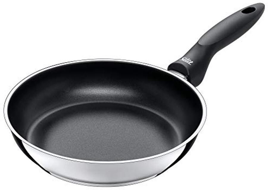 Inductie Braadpan 24 cm RVS met Kunststof Handgreep voor Zacht Braden