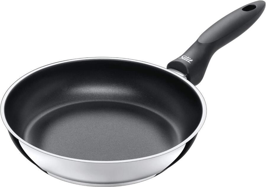 Inductie Braadpan 24 cm RVS met Kunststof Handgreep voor Zacht Braden
