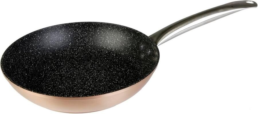 Inductie Braadpan Gegoten Aluminium Pan Lekker Koken Ecologische Antiaanbaklaag 22 cm Zwart Koper