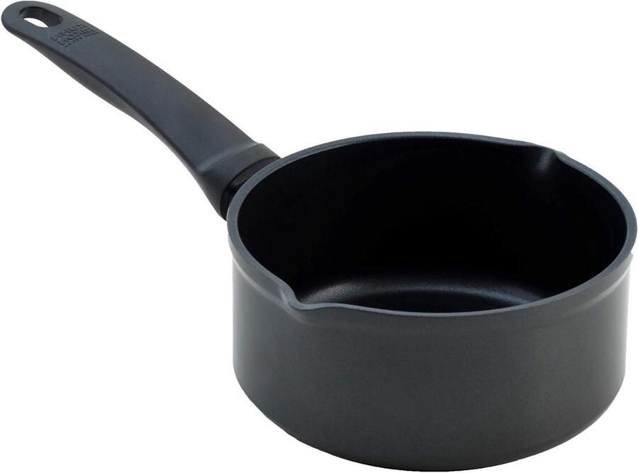 Inductie Braadpan Steelpan Melkpan Koken aanrecht Dubbele Schenktuit 16 cm Zwart