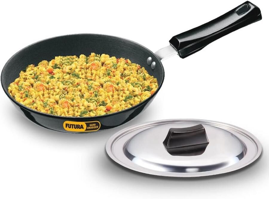 Inductie Compatibele Koekenpan met RVS Deksel 1.1 L Capacity 22 cm Diameter 4.06 mm Dikte