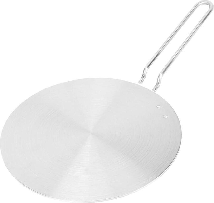 Inductie Converter Hitte Diffuser Ring Koken Vereenvoudigen Roestvrijstalen Handvat 24mm Zilver