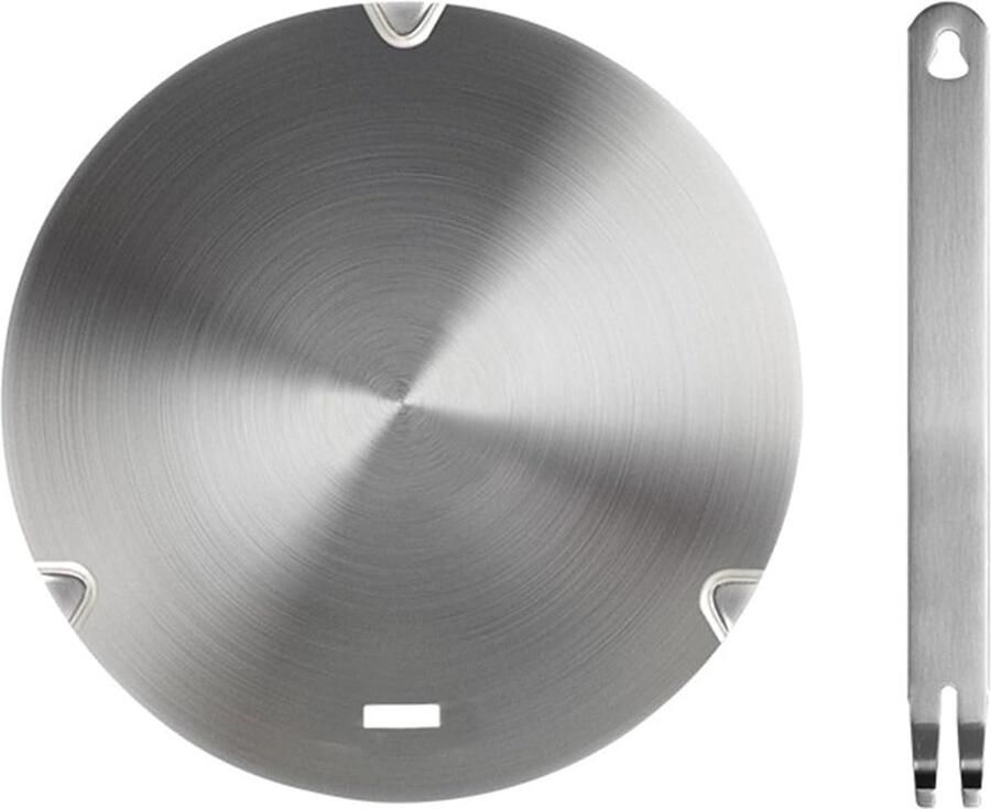 Inductie Converter Warmteverdeler Plaat Gelijkmatig Koken Met Afneembaar Handvat 22 cm Diameter Zilver