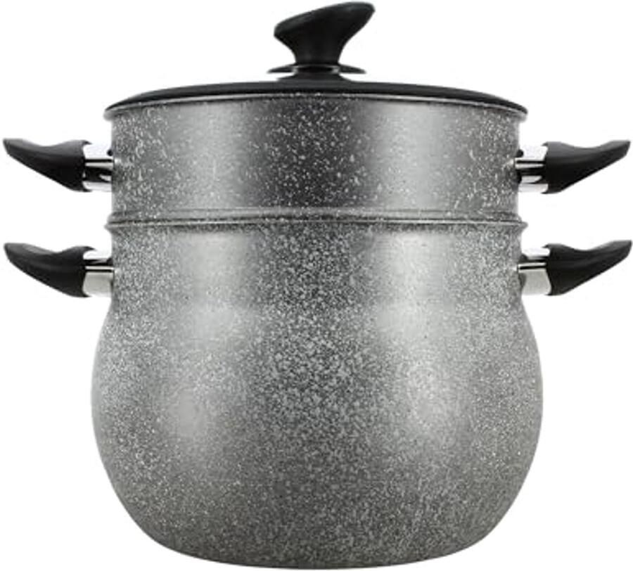 Inductie Couscous Pan 9L van Aluminium met Marmer Effect en Deksel