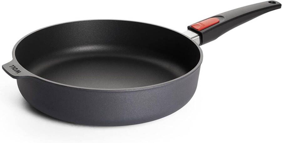 Inductie Gegoten Pan 28 cm met Hoge Rand – Snij- en Slijtvaste Diamond Coating Geschikt voor Vaatwasser