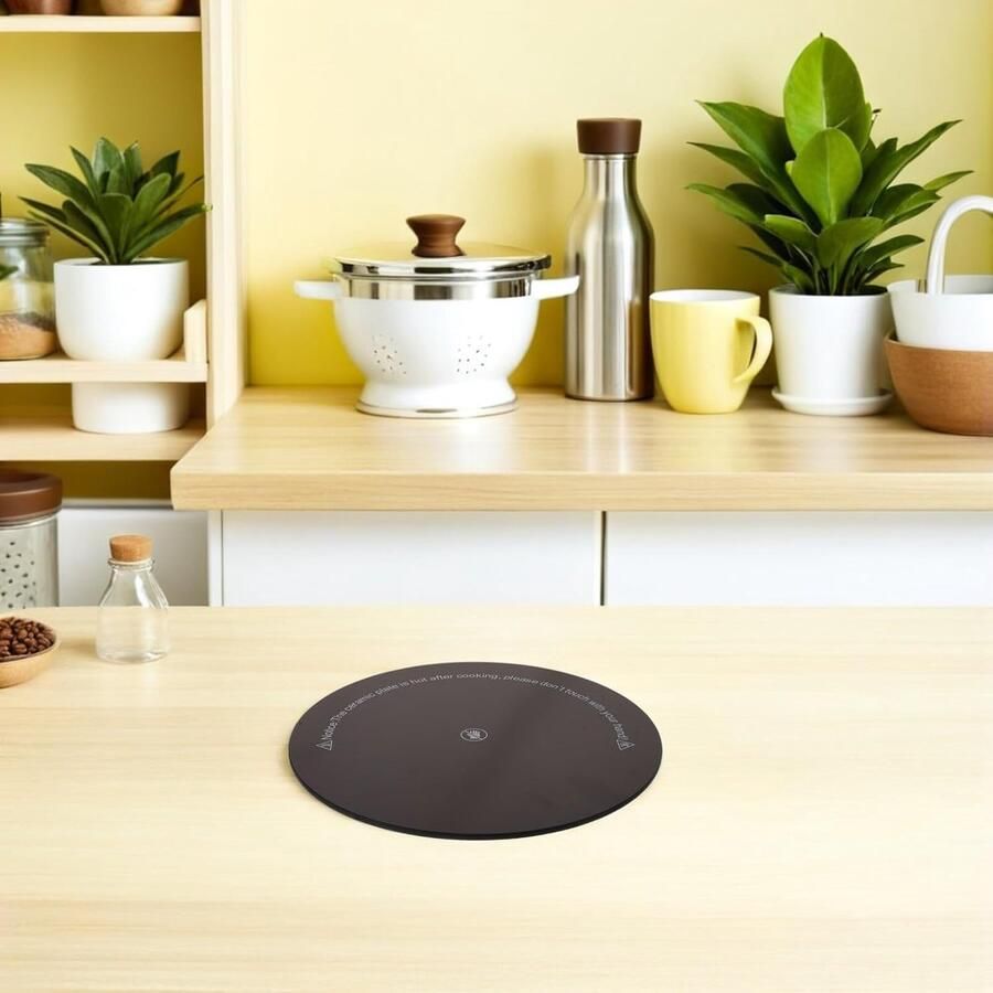 Inductie Glasplaat Reserveonderdeel Kookplaat Gelijkmatig Koken Vlekbestendig Glas 8 Inch Rond Lichtbruin