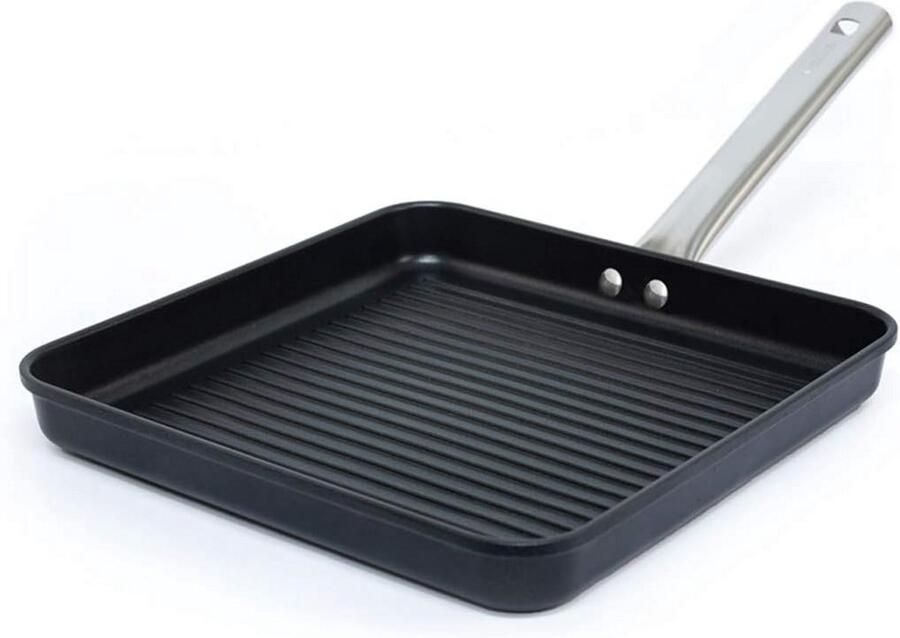 Inductie Grillpan 28x28 cm Chef met Antiaanbaklaag en Ergonomische Handgrepen