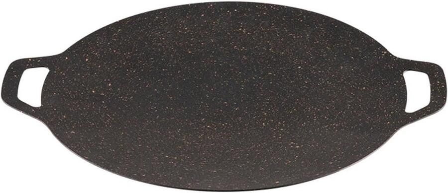 Inductie Grillplaat Bakplaat Gelijkmatig Grillen Vermindert Oliedampen Diameter 38 cm Zwart