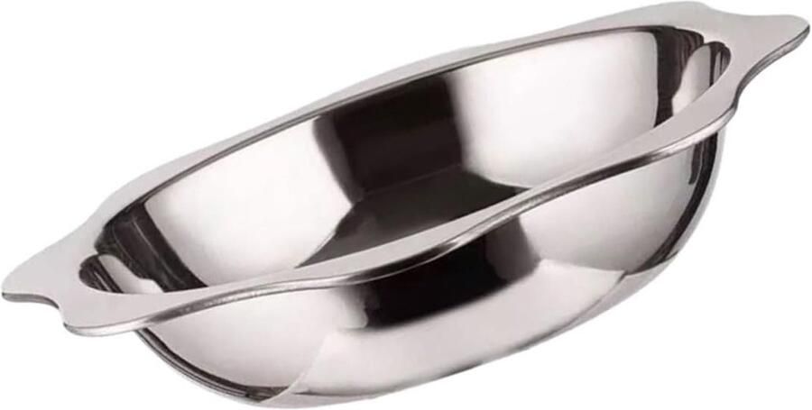 Inductie Hotpotpan Roestvrij Staal Kookpot Gezellig Eten Met Tussenschot 34x9.5CM Zilver