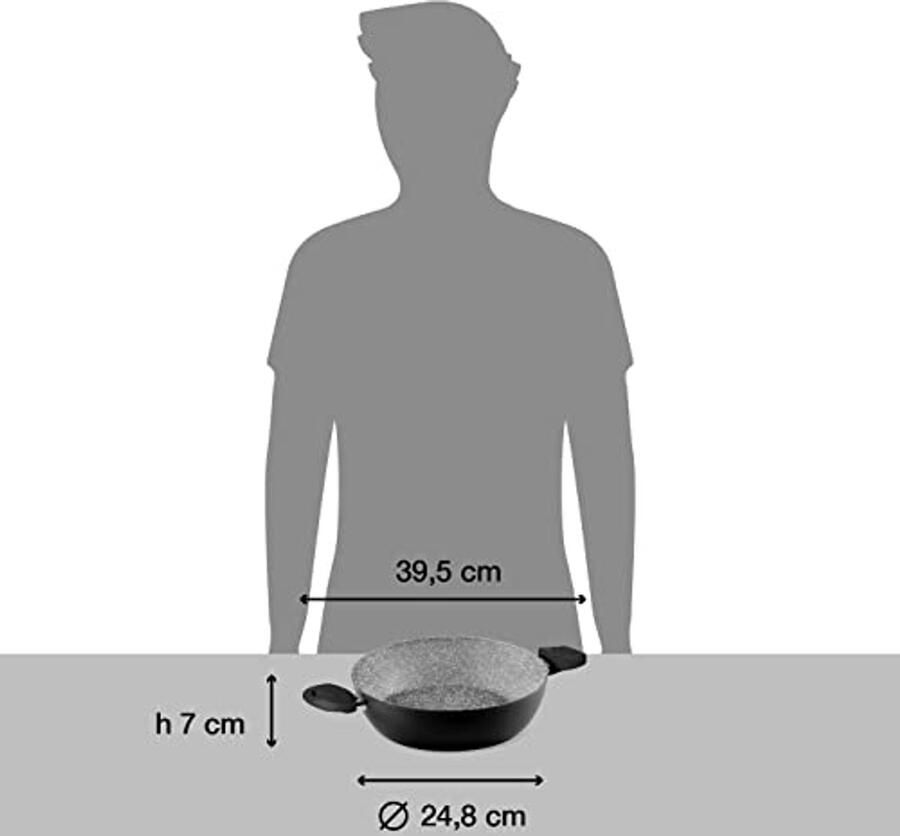 Inductie Koekenpan 24 cm Zwart Aluminium Geschikt voor Alle Kookplaten