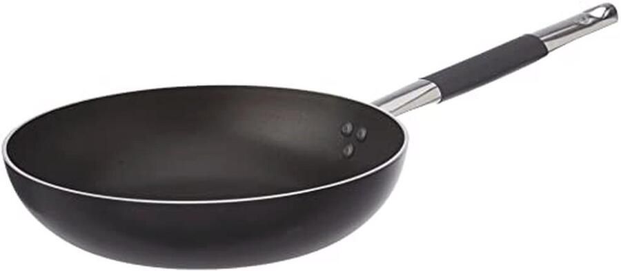 Koekenpan met steel Koken op inductie Koel handvat 28 cm Zwart