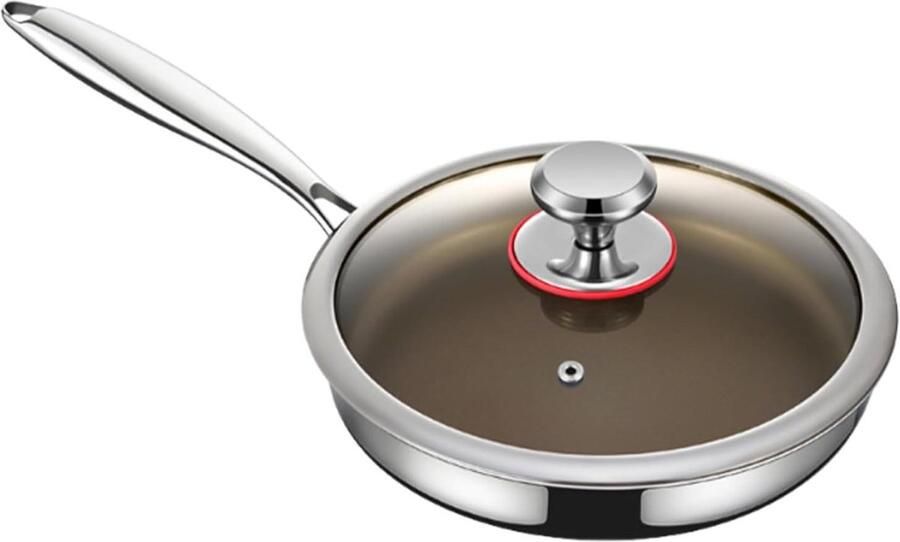 Inductie Koekenpan Antiaanbak Pan Dagelijks Koken Titanium Versterkte Coating 25.5 cm Meerkleurig