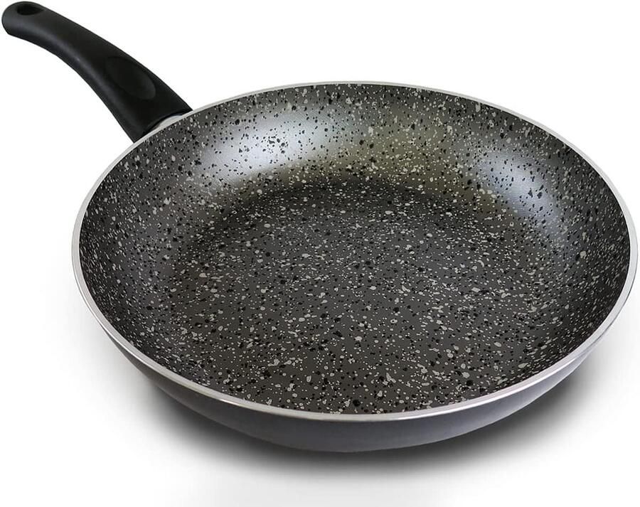 Inductie Koekenpan Antiaanbak Pan Koken en Braden PFOA-vrije Laag 20-32 cm Zwart Grijs