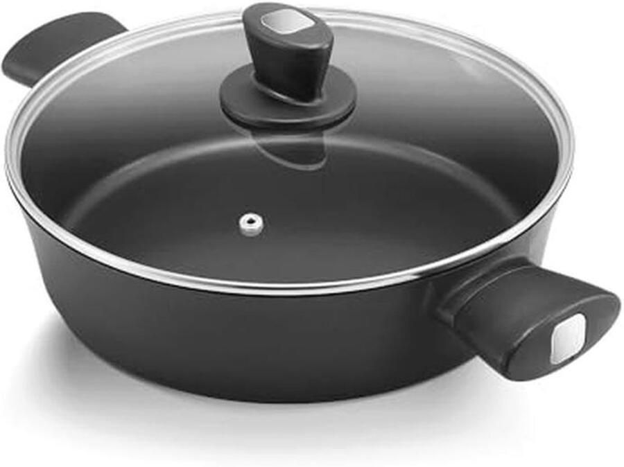 Inductie Koekenpan met Deksel en Hoge Rand 28 cm 3 8 l Ideaal voor Braden Roeren en Stoven