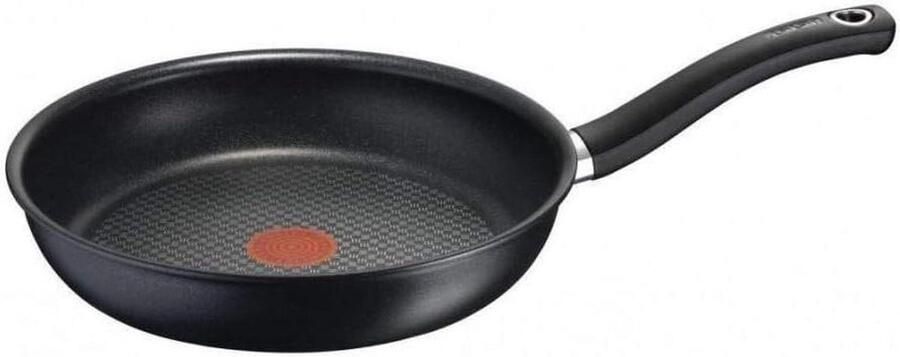 Inductie Koekenpan met deksel Koken en Bakken Geïntegreerde Temperatuurweergave 24 cm Zwart