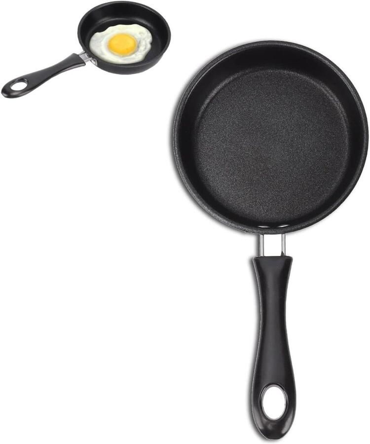 Inductie koekenpan Omeletpan antiaanbak Gezond koken Gelijkmatige warmte 14 cm Zilver