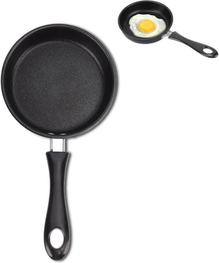Inductie koekenpan Omeletpan roestvrij Gezond koken Antiaanbaklaag 14 cm Zilver