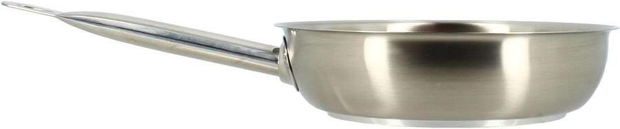 Inductie Koekenpan RVS Koken en Bakken Aluminium Sandwich Bodem 20 cm Grijs