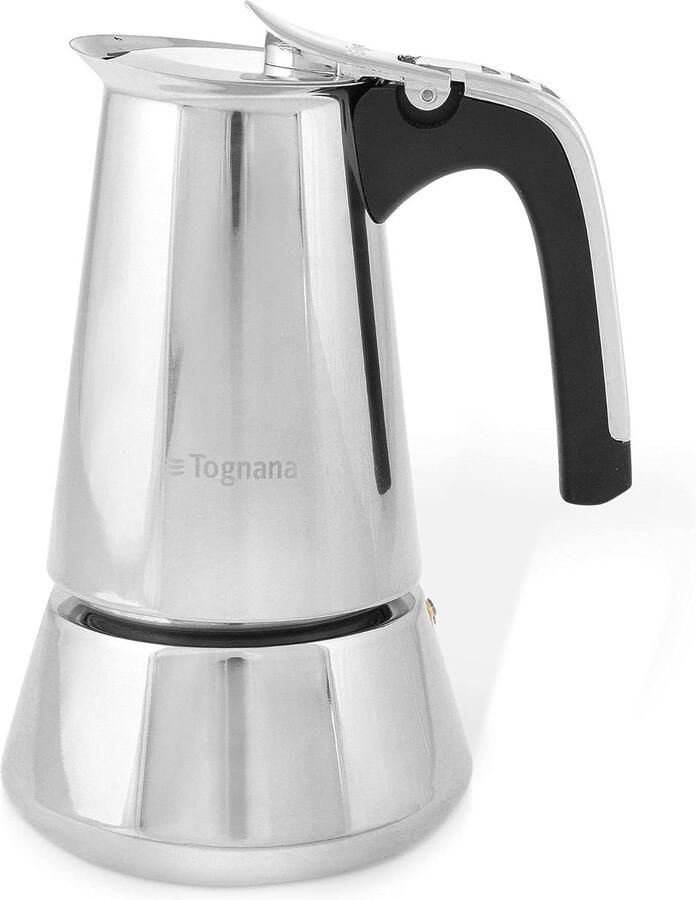 Inductie Koffiezetapparaat voor 6 Kopjes Moka Express voor Espresso Zilver Zwart