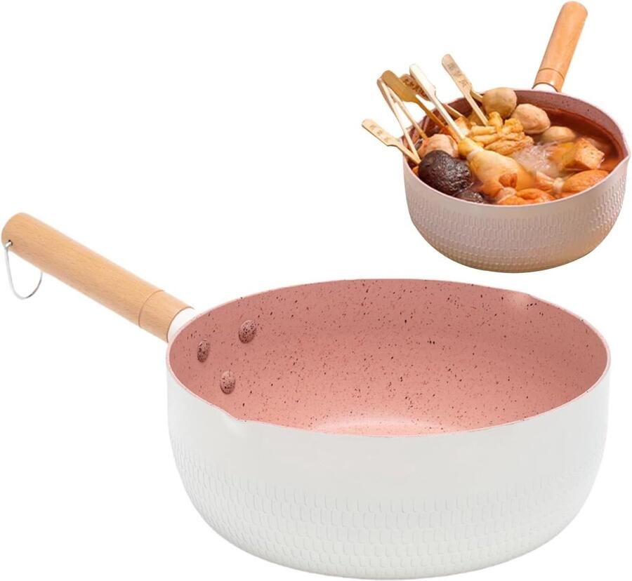 Inductie Kookpan Antiaanbak Koekenpan Babyvoeding Bereiden Perfecte Warmteverdeling 22 cm Zwart