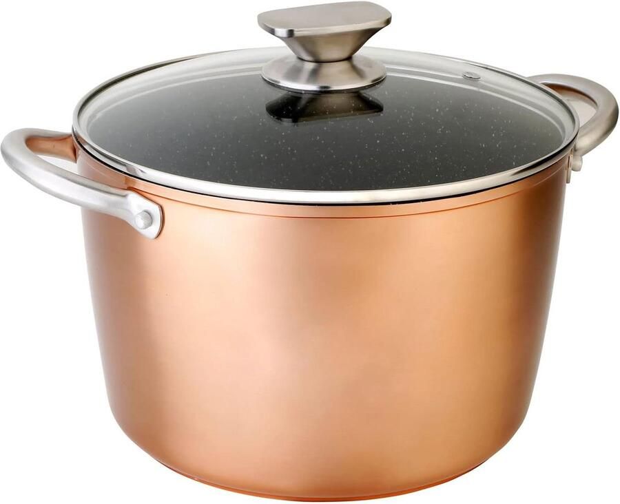 Inductie Kookpan Antiaanbakpan Koekenpan Koken op Inductie PFOA-vrije Antiaanbaklaag 24 cm Koperkleurig