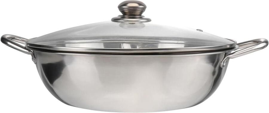 Inductie Kookpan Dubbele Compartimenten Samen Koken Roestvrij Staal 32 cm Zilver