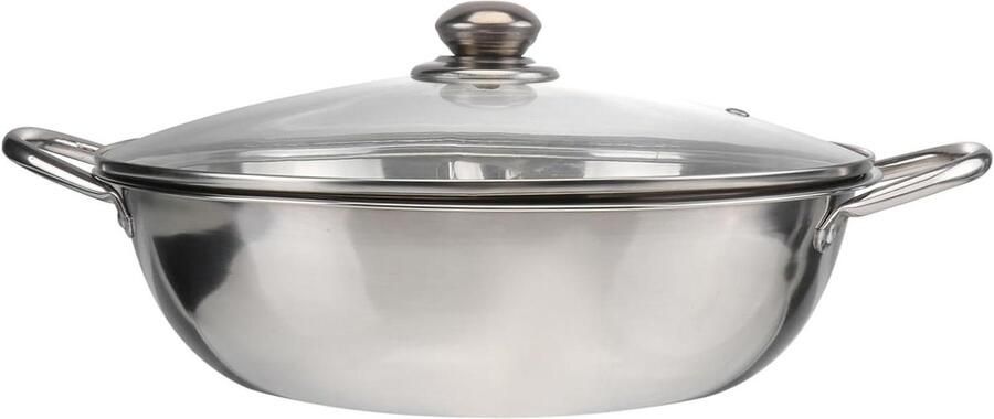 Inductie Kookpan Dubbele Compartimenten Samen Koken Roestvrij Staal 32 cm Zilver