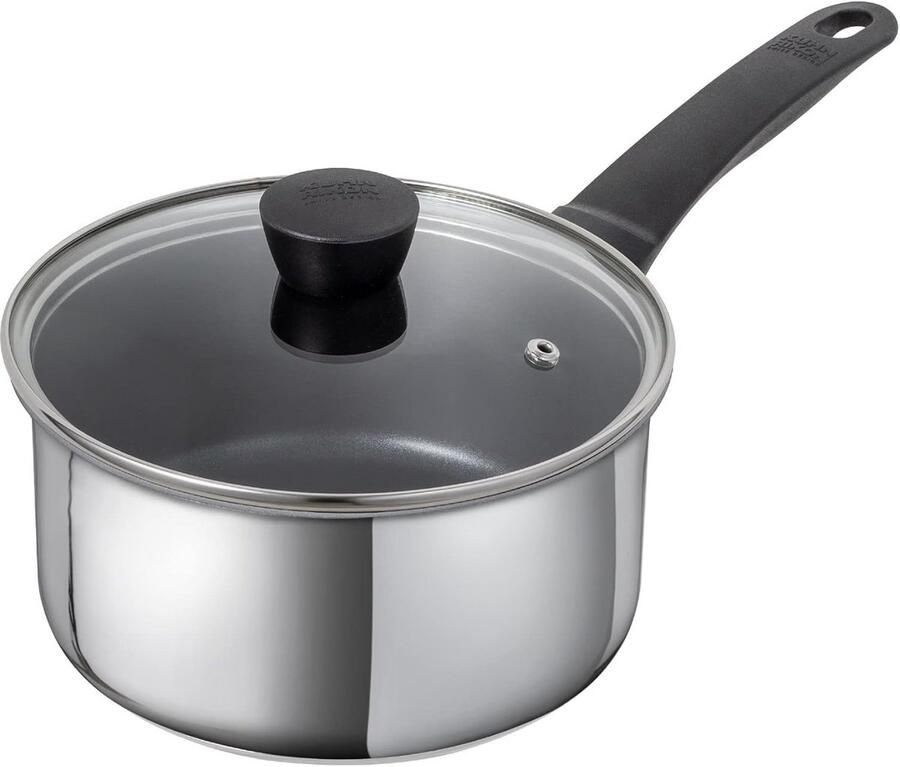 Inductie Kookpan Kookgerei Roestvrijstaal Koken op Fornuis Volledig Ingekapte Bodem 1.5 Liter Zilver