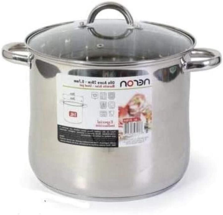 Inductie Kookpan Roestvrij Staal Pan Koken voor Hobbyisten Stevige Steekconstructie 14 Liter Zilverkleurig