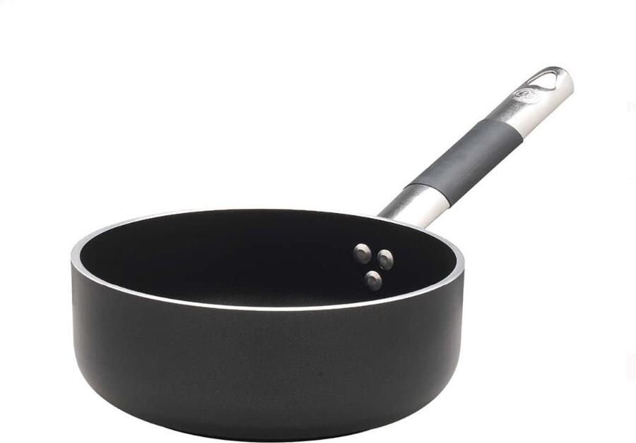 Inductie Kookpan Sauspan Steelpan Dagelijks Koken Ovenbestendig Antiaanbaklaag 20 CM 2.5 Liter Zwart