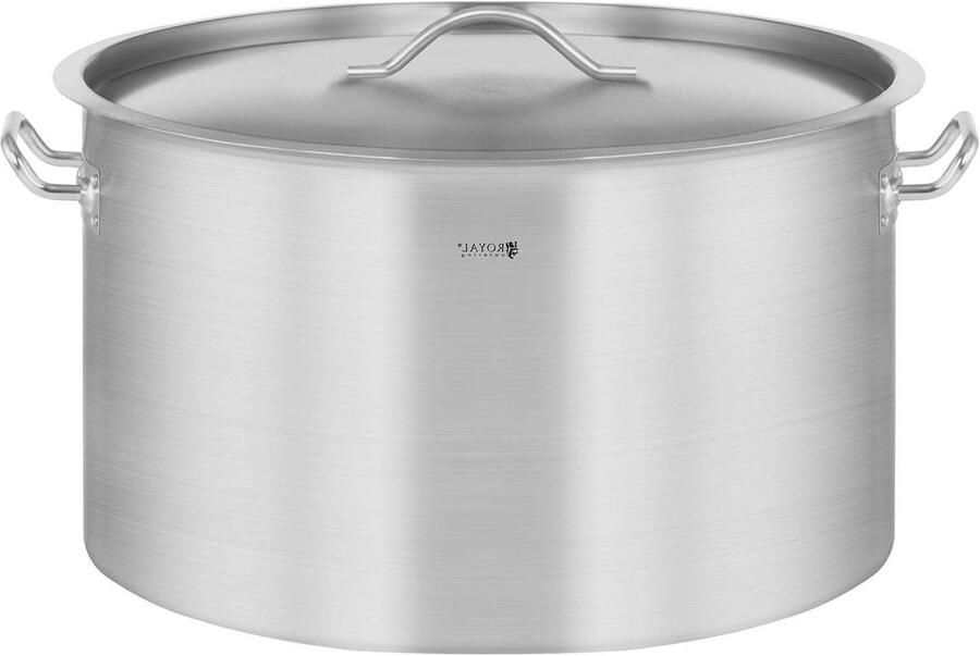 Inductie Kookpan Soepketel Stoofpan Grote Porties Koken Drielaagse Bodem 44 liter Zilver