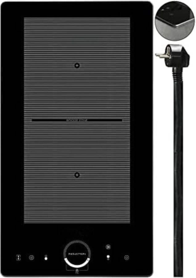 Inductie kookplaat 2 pits Electrische kookplaat 2 pit Kookplaat 2 pits 2 Kochzonen (edelstahlrahmen+stecker+flexzone)