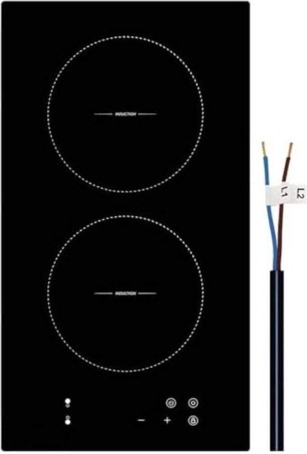 Inductie kookplaat 2 pits Electrische kookplaat 2 pit Kookplaat 2 pits 28 cm (2 Kookzones)