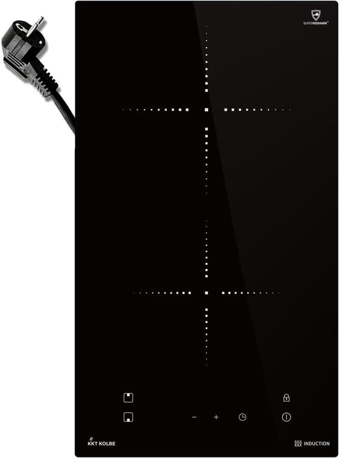 Inductie kookplaat 30 cm 2 Kookzones 3 kW 9 Vermogensniveaus
