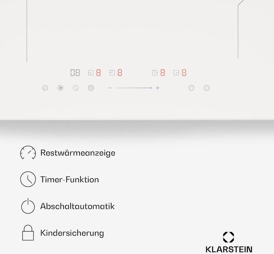 Inductie Kookplaat 4 Zones 7800W Vermogen Boost SenseControl Timer Zwart - Foto 3