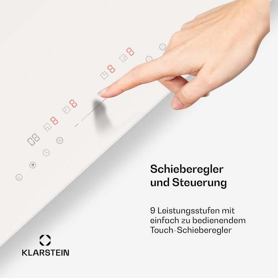 Inductie Kookplaat 4 Zones 7800W Vermogen Boost SenseControl Timer Zwart