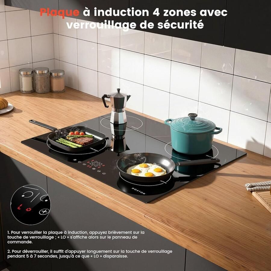Inductie Kookplaat 4 Zones Snel Koken Met Boost Functie 60 cm Zwart