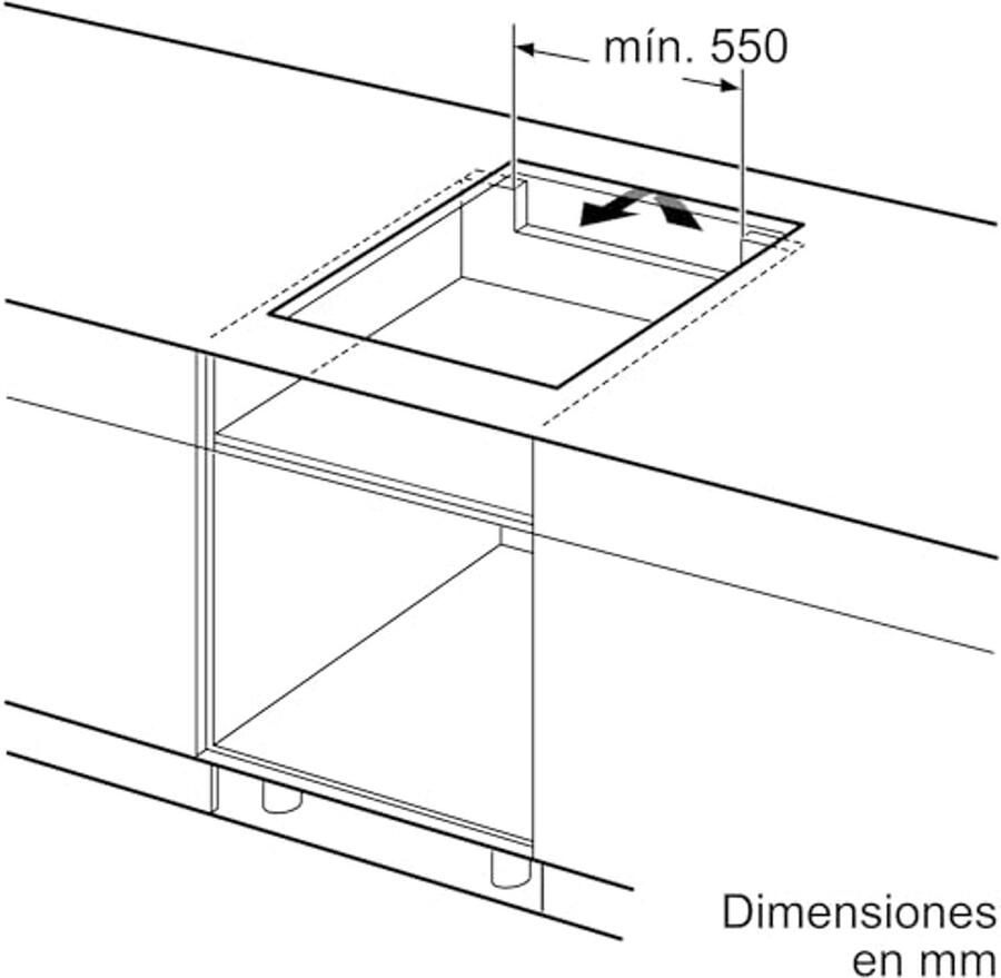 Inductie kookplaat 60 cm met 2 zones en touchbediening