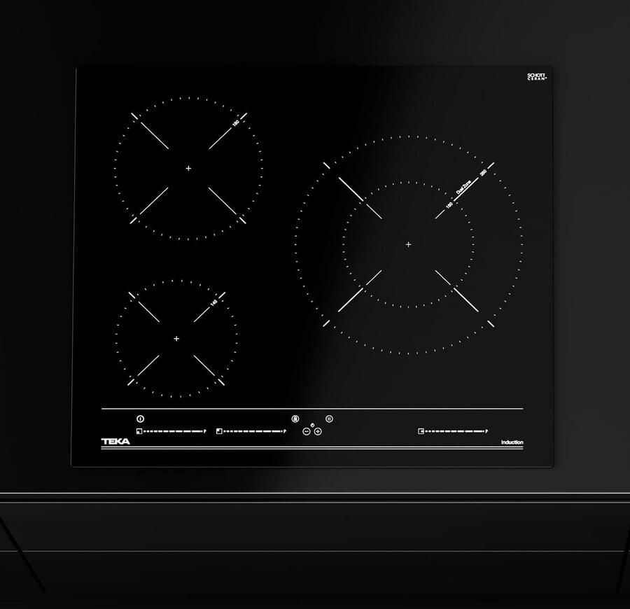 Inductie Kookplaat 60 cm met 3 Zones Power Plus Functie Zwart