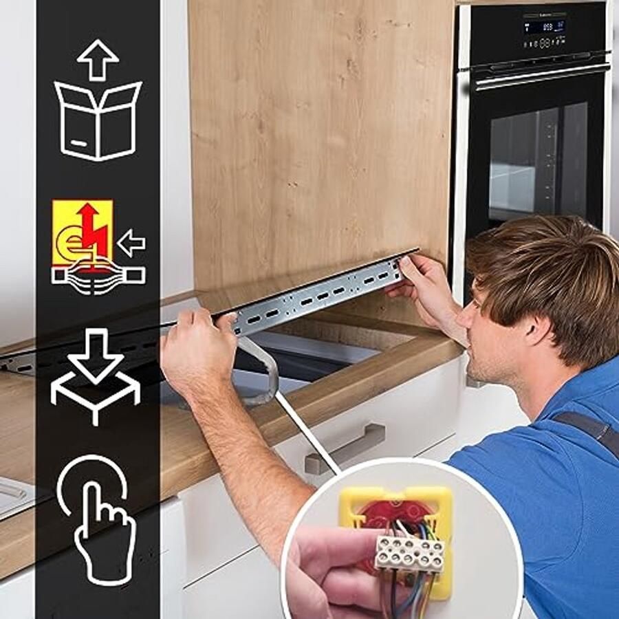 Inductie kookplaat 60 cm met 4 kookzones en flexzones 8 2 kW Touch Slider bediening