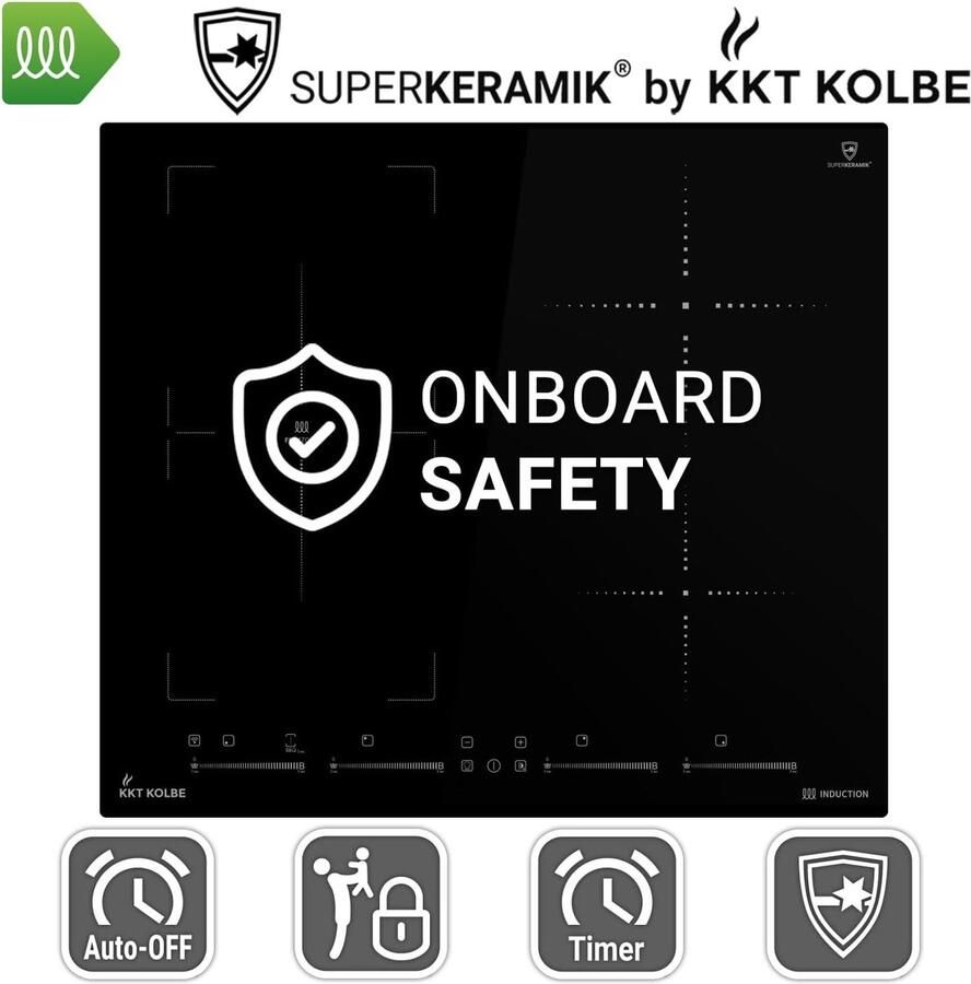 Inductie Kookplaat Elektrisch fornuis Snel Koken Met WiFi App 60 cm Zwart