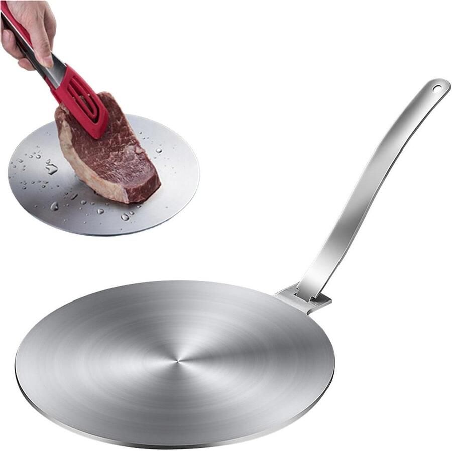 Inductie Kookplaat Adapter Warmte Diffusor Plaat Gelijkmatig Koken Roestvrij Staal 200 x 3.4 mm Zilver
