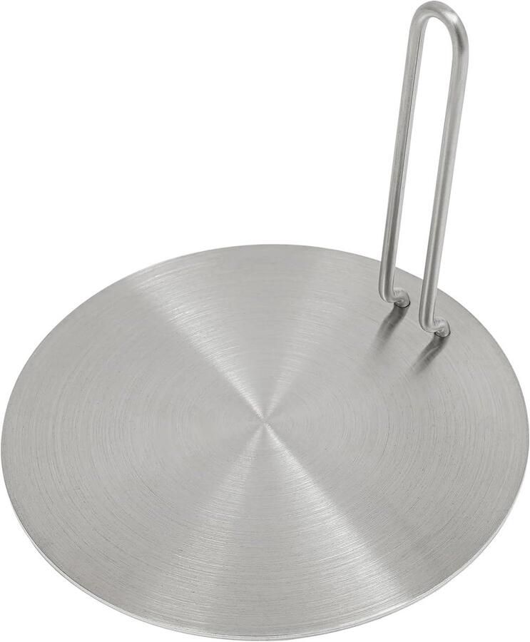 Inductie Kookplaat Adapter Warmte Verdeler Gelijkmatig Koken Universeel Geschikt 19.4 cm Diameter Zilver
