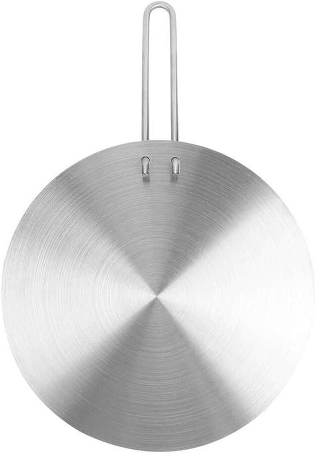 Inductie Kookplaat Adapter Warmteverspreider Converter Gelijkmatig Koken Roestvrij Staal 24 cm Zilver