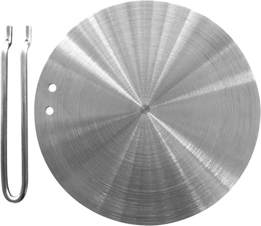 Inductie Kookplaat Adapter Warmteverspreider Plaat Gelijkmatig Koken Beschermt Potbodem 21.4 cm Zilver