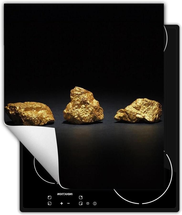 Inductie Kookplaat Afdekplaat Werkbladbeschermer Keukenmat Kookplaat Beschermen Antislip Vinyl Materiaal 45x52 cm Goud Zwart